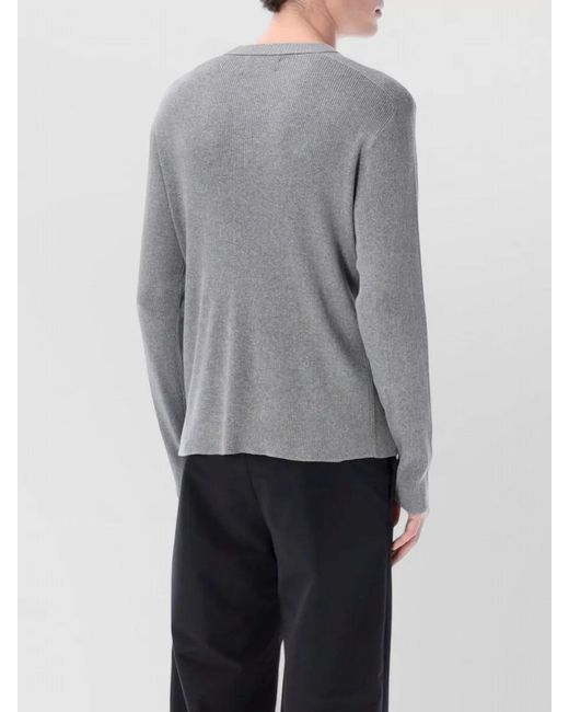 BERNER KUHL Gray Silk Cotton Crewneck Long Sleeve Top for men