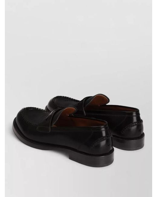 Dolce & Gabbana Black Corsaro Loafers Smooth Finish Stitched Detailing for men