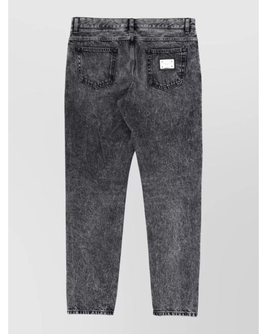 Dolce & Gabbana Gray Denim Straight-Leg Jeans for men