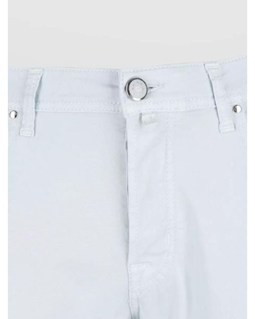 Jacob Cohen White Straight Leg Trousers Belt Loops Five Pockets for men