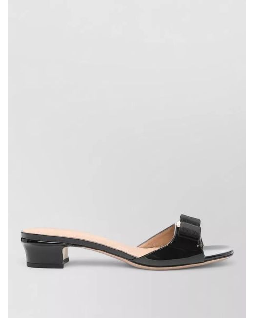 Ferragamo Multicolor Mules Sandals Open Toe Bow Detail