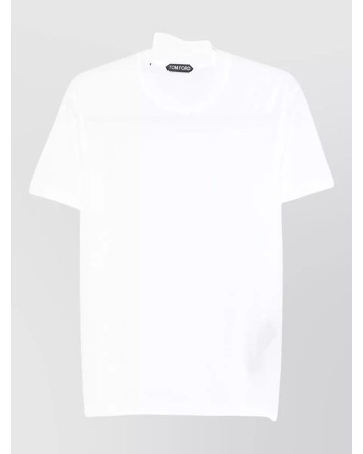 Tom Ford White Cotton Blend Short-Sleeve Crew-Neck T-Shirt for men