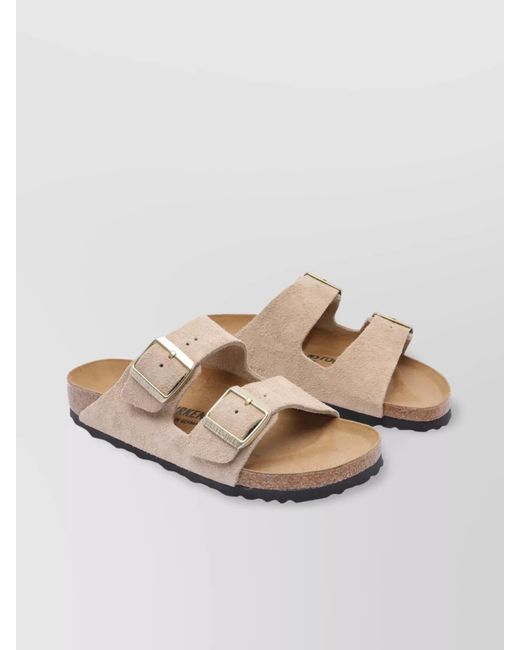 Birkenstock Natural Suede Leather Sandals