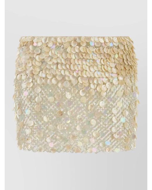 Alanui Natural Embellished Mini Skirt
