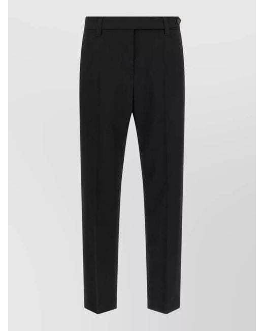 Brunello Cucinelli Black Monile Tailored Virgin Wool Tapered Pants