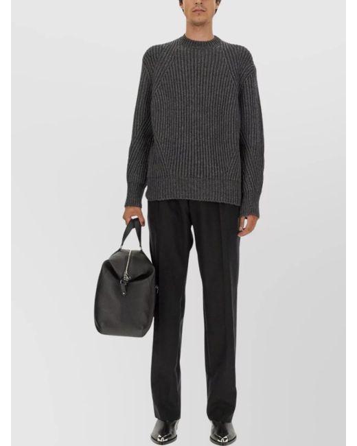 McQueen Gray Oversized Wool Jumper for men