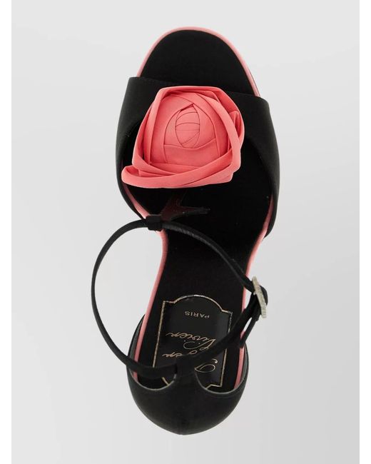 Roger Vivier Black Silk Sandals