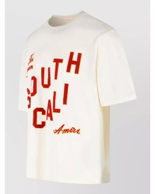Amiri White South Cali Cotton Crew Neck T Shirt for men
