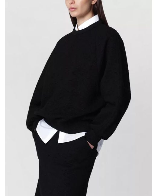 Dries Van Noten Black Relaxed Knitwear Crew Neck Long Sleeves