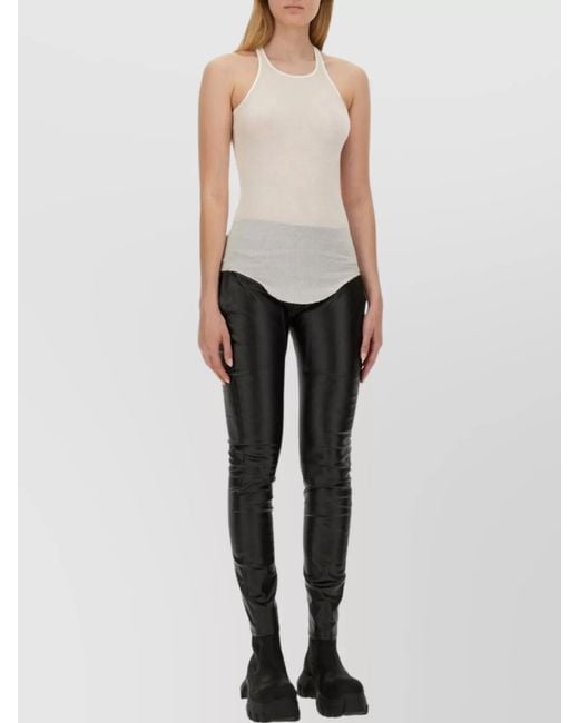 Rick Owens White Silk Slim-Fit Tank Top
