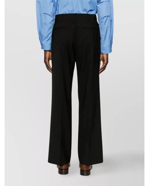 Marni Black Virgin Wool Straight-Leg Trousers for men