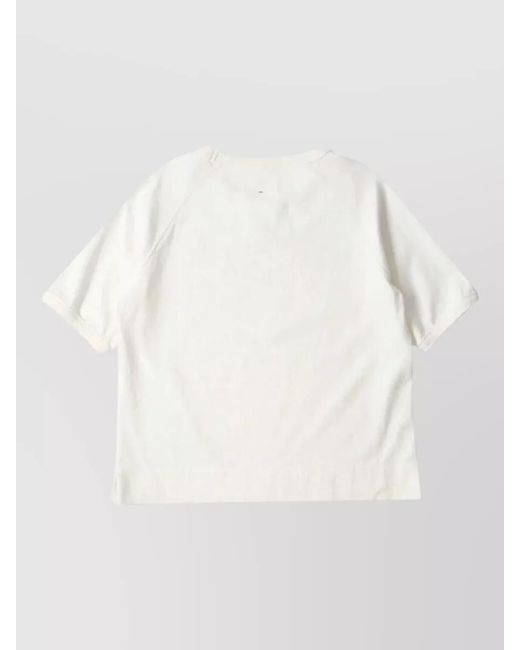 Margaret Howell Natural Raglan Crew Neck Plain Short Sleeve T-Shirt
