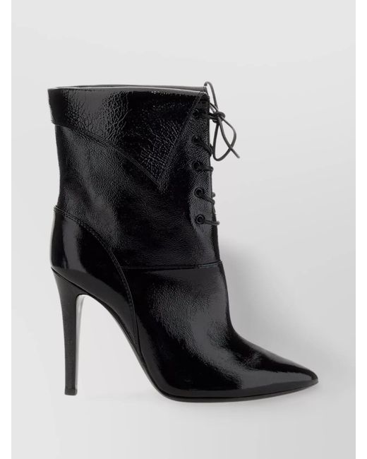 Philosophy Black Leather Lace Up Boots