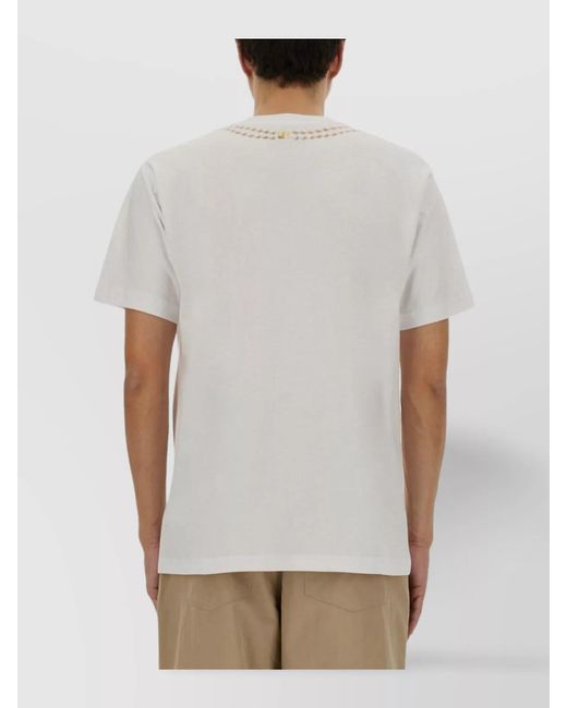 Moschino White Logo Print Cotton T-Shirt for men