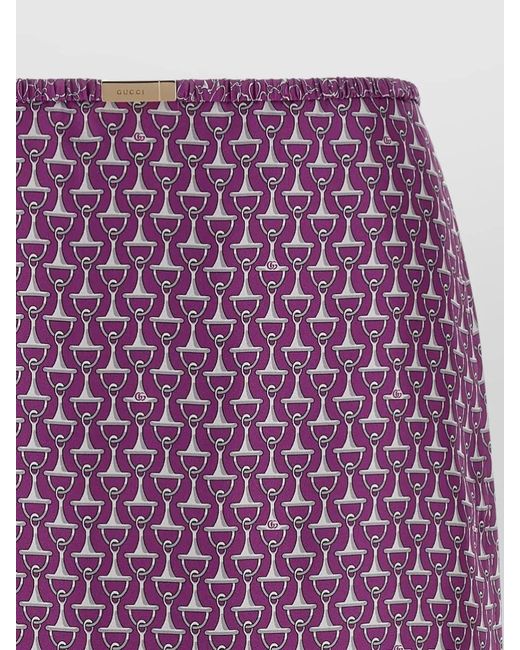 Gucci Purple Morsetto Motif Skirt Elastic Waistband