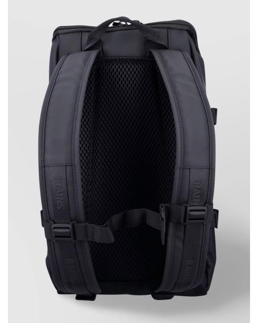 Rains Blue Large Rolltop Backpack Multiple Pockets for men