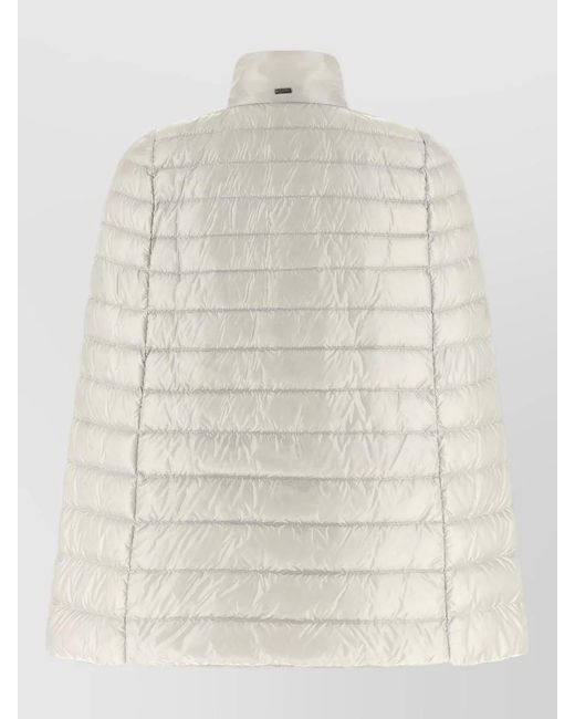 Herno Natural Down Cape Jacket High Collar Quilting