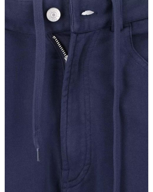 MM6 by Maison Margiela Blue Denim Straight Leg Jeans Front Back View