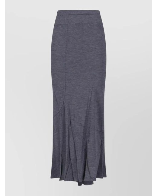 Junya Watanabe Blue Wool Knee-Length Skirt