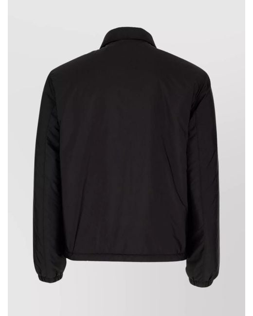 Prada Black Collared Jackets Elastic Cuffs for men