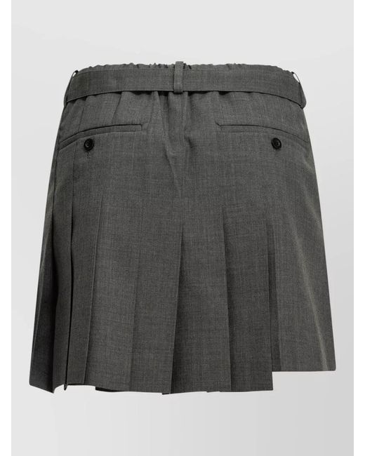 Sacai Black Pleated Skirt