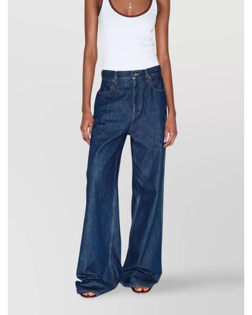 Gucci Blue Denim Wide-Leg Jeans