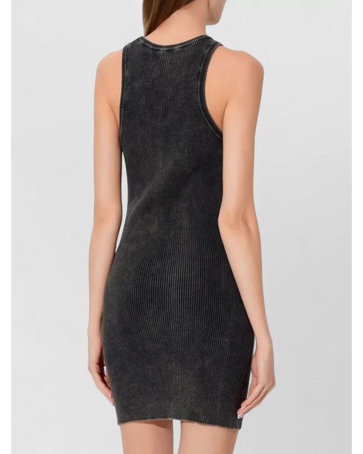 DIESEL Black Ribbed Sleeveless Mini Dress