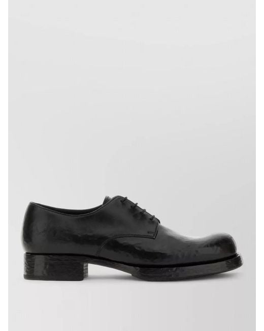 Prada Black Leather Lace Up Shoes Low Heel for men