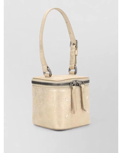 Maison Margiela White Mini Leather Bucket Bag