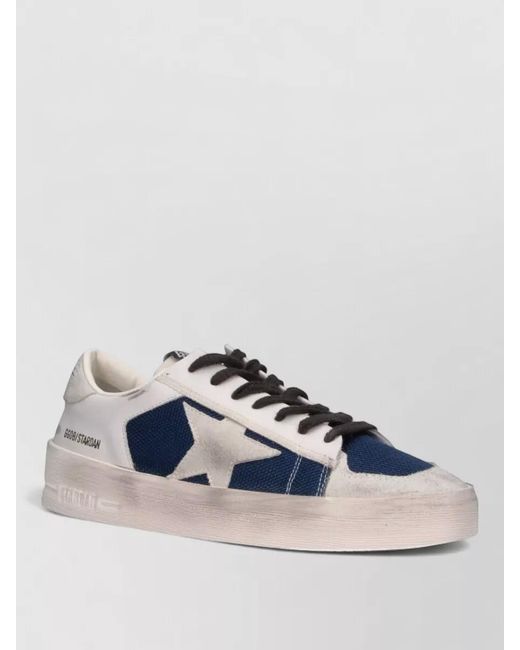 Golden Goose Deluxe Brand Blue Leather Low-Top Sneakers for men