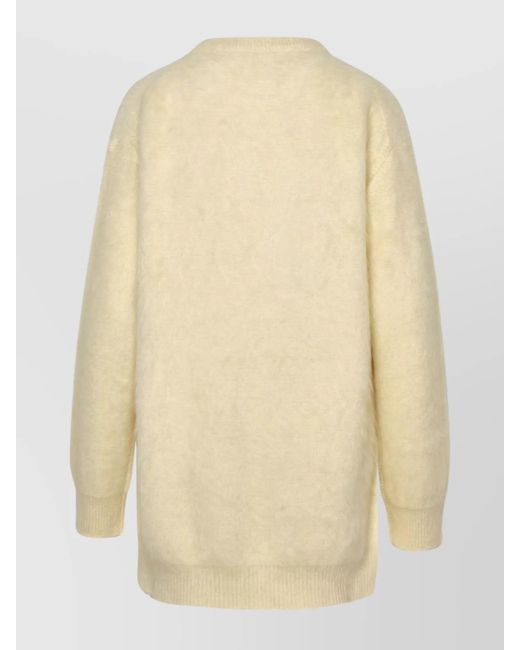 Jil Sander Natural Alpaca Wool Oversized Ribbed Jumper