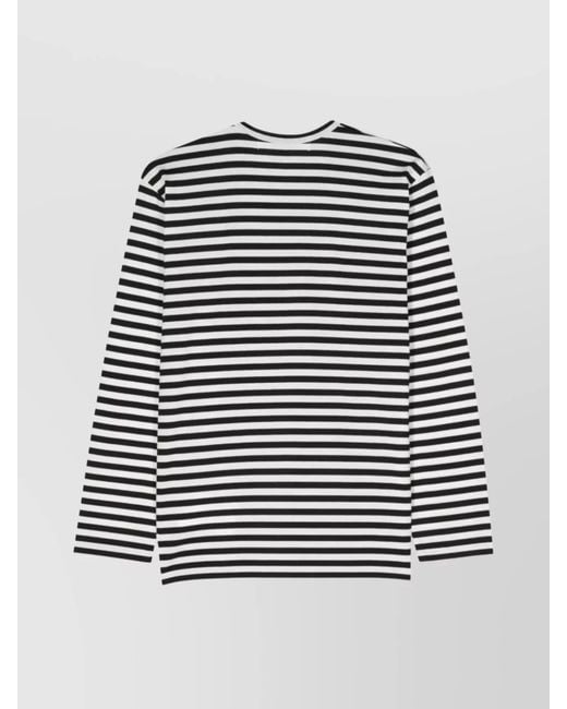Comme des Garçons Blue Cotton Jersey Striped Long Sleeve T-Shirt