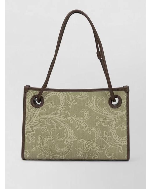 Etro Multicolor Shopping Eyes Medium Tote Bag Dual Handles