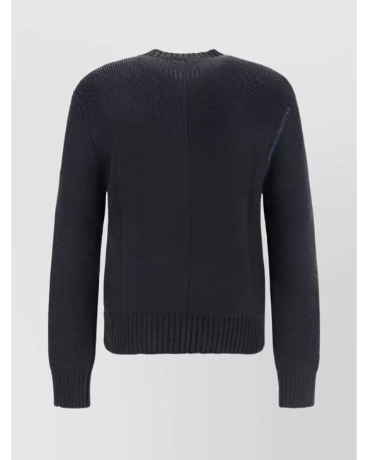 Burberry Blue Cashmere Crewneck Sweater for men