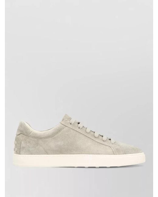 Tod's Natural Suede Lace Up Sneakers Minimal Design for men