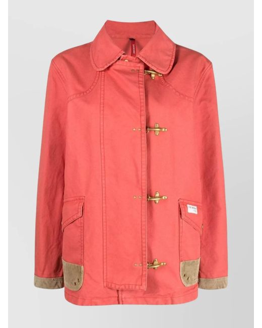 Fay Pink Cotton Fitted Jacket