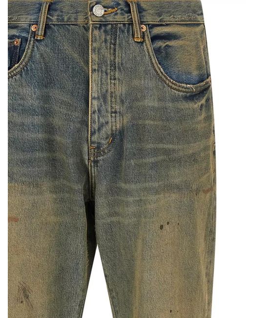 Purple Green P011 Repair Denim Jeans Distressed Design for men