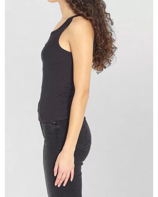Alaïa Blue Ribbed Pleated Tank Top