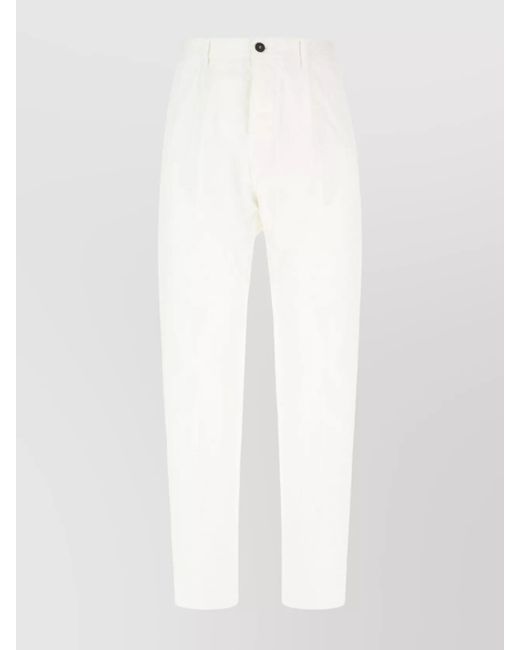 DSquared² White Cotton Straight-Leg Trousers for men