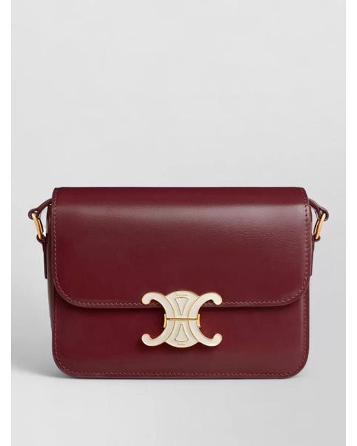 Céline Purple Glossy Calfskin Shoulder Bag
