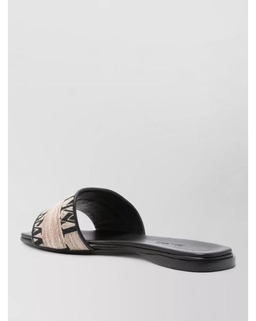 Max Mara White Logo Mules Flat Sole Open Toe Design