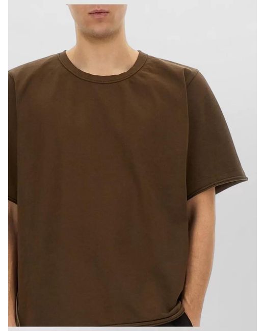 Uma Wang Brown Relaxed Fit Cotton T Shirt Round Neck for men