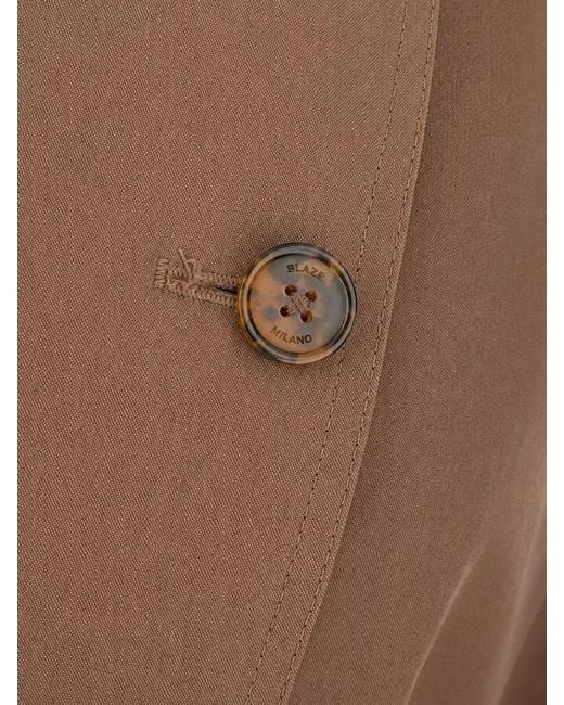 Blazé Milano Brown Cotton Blend Fitted Jacket