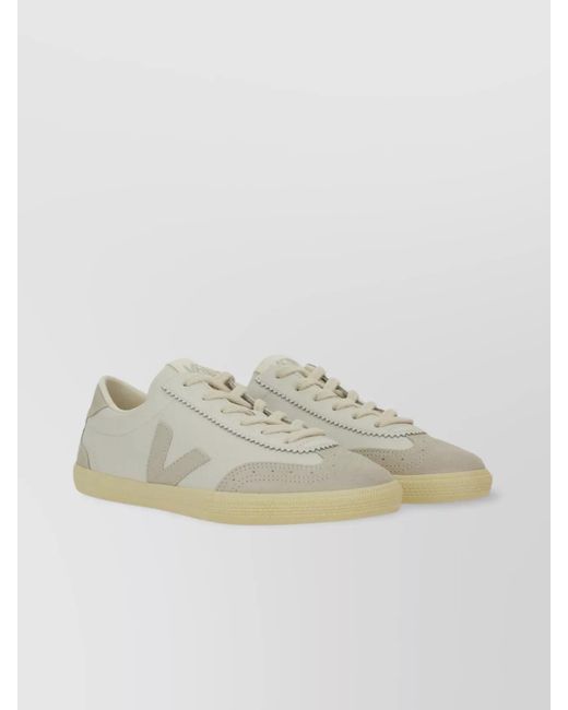 Veja Gray Leather Low-Top Sneakers