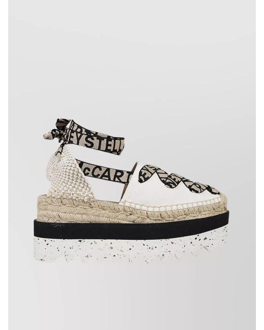Stella McCartney Metallic Canvas Gaia Platform Espadrilles