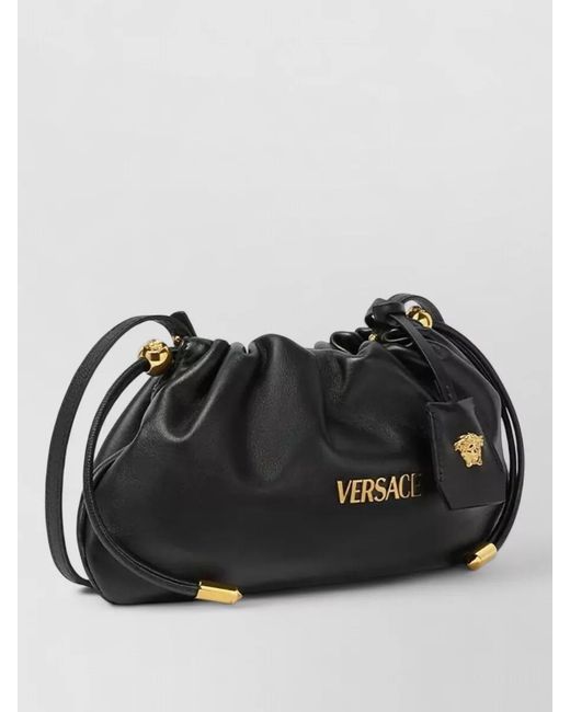 Versace Black Na Lamb Leather Clutch Bag