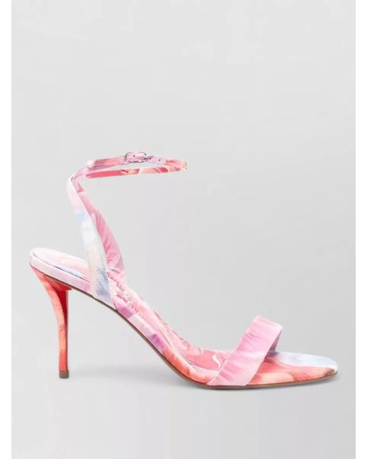 Christian Louboutin Pink Miss Z Peony Motif Ankle Strap Sandals