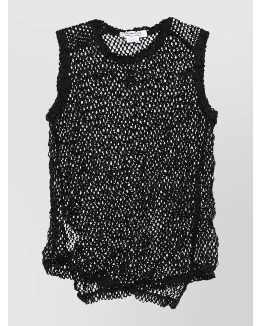 Comme des Garçons Black Sleeveless Mesh Knit Top Round Neck