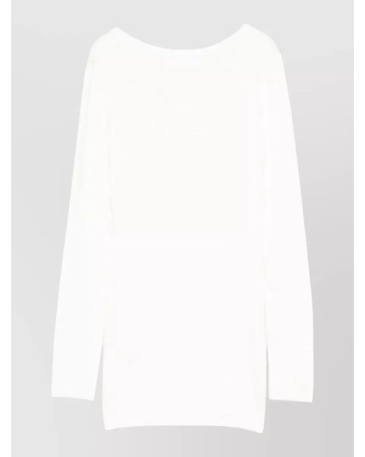 Lisa Yang White Amalea Cashmere Cotton Long Sleeve Sweater