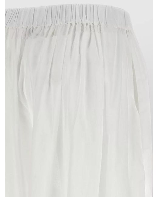 ANDAMANE White Noor Pants Ankle Ties Sheer Detail